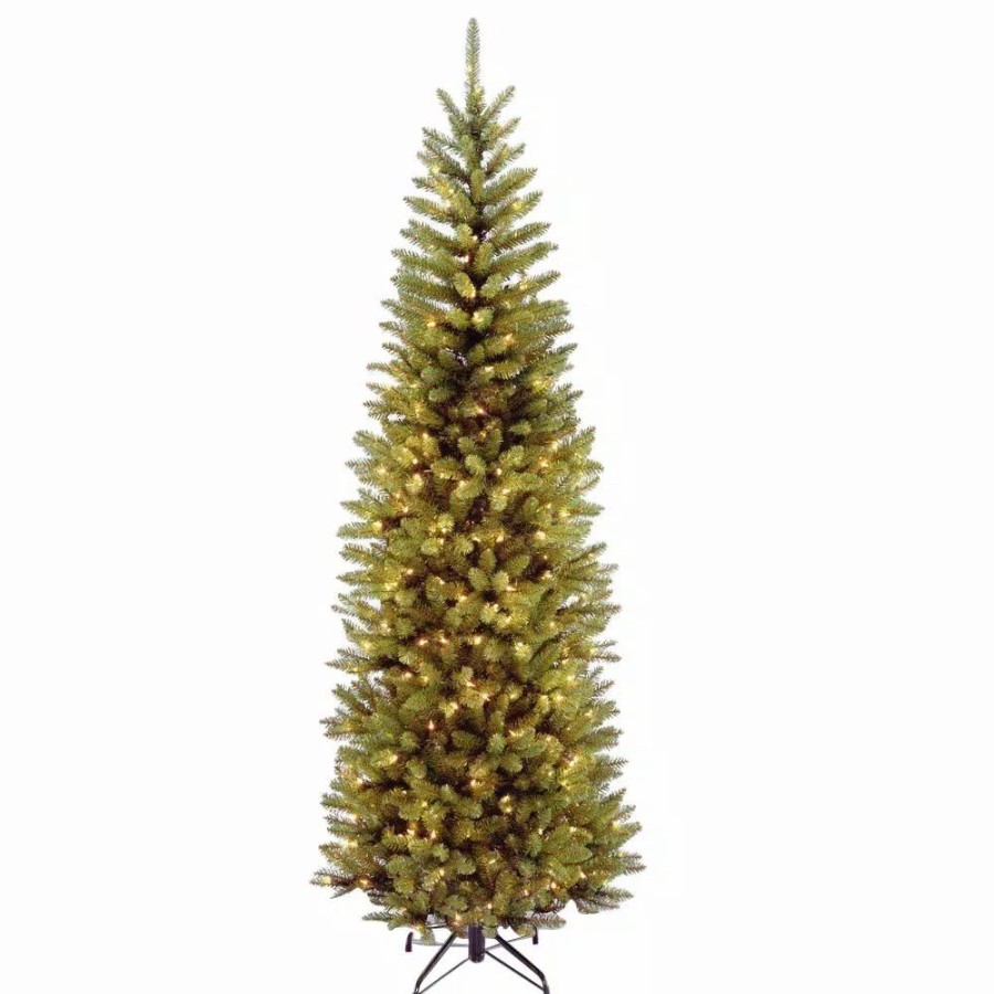 Christmas Trees * | National Tree Company 6.5 Ft. Kingswood Fir Pencil Artificial Christmas Tree With Clear Lights