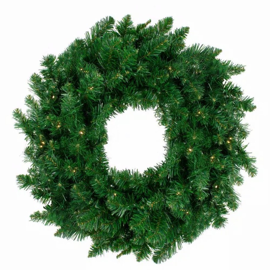 Christmas Greenery * | Northlight 36 In. Warm White Led Lights Pre-Lit Twin Lakes Fir Artificial Christmas Wreath