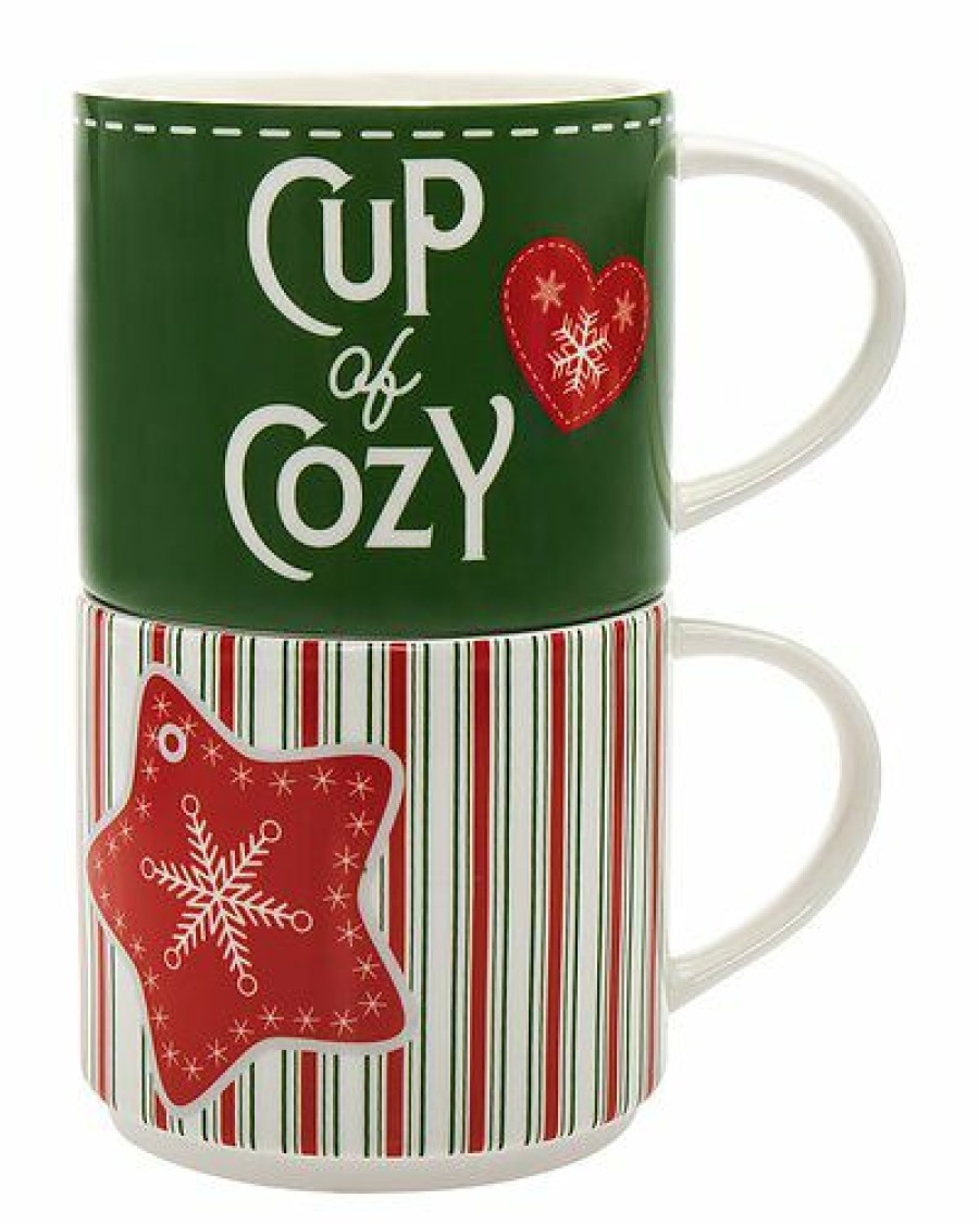 Kitchen & Dining Room * | Christmas Cozy Stacking Mug (Set Of 2) Home