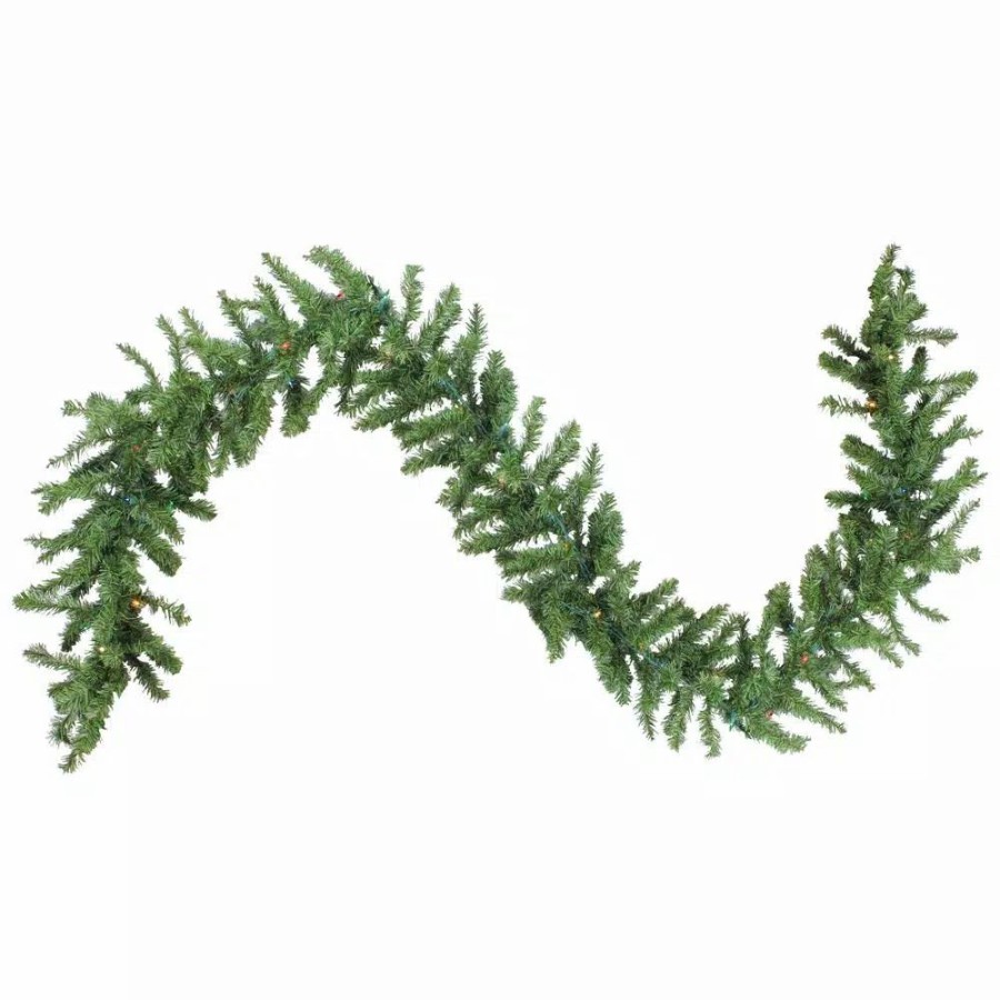 Christmas Greenery * | Northlight 9 Ft. X 8 In. Pre-Lit Canadian Pine Artificial Christmas Garland With Multi-Lights