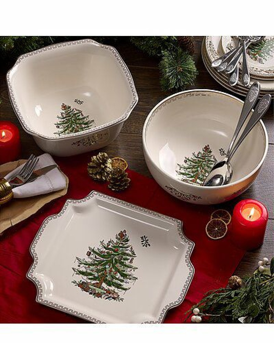 Kitchen & Dining Room * | Spode Christmas Tree Gold Salad Bowl Home