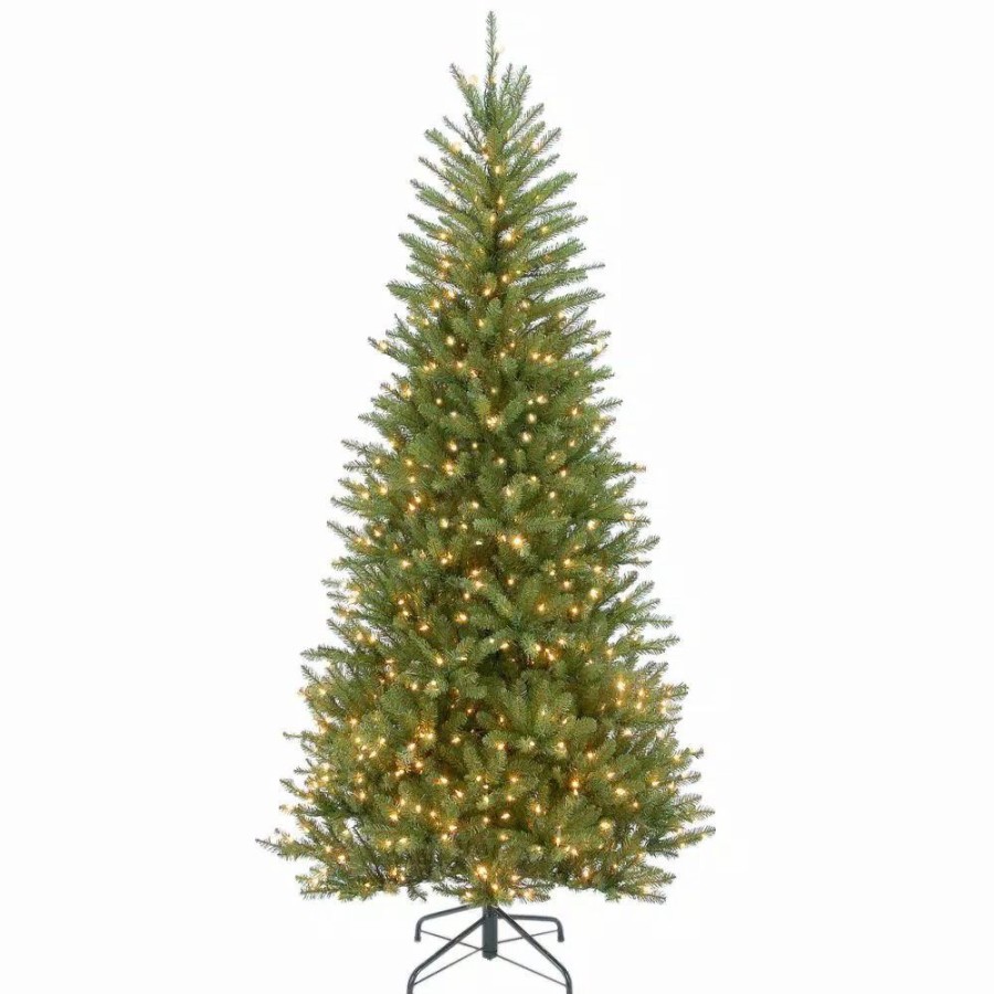 Christmas Trees * | National Tree Company 7-1/2 Ft. Dunhill Slim Fir Hinged Artificial Christmas Tree With 600 Clear Lights