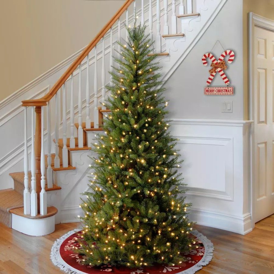 Christmas Trees * | National Tree Company 7-1/2 Ft. Dunhill Slim Fir Hinged Artificial Christmas Tree With 600 Clear Lights