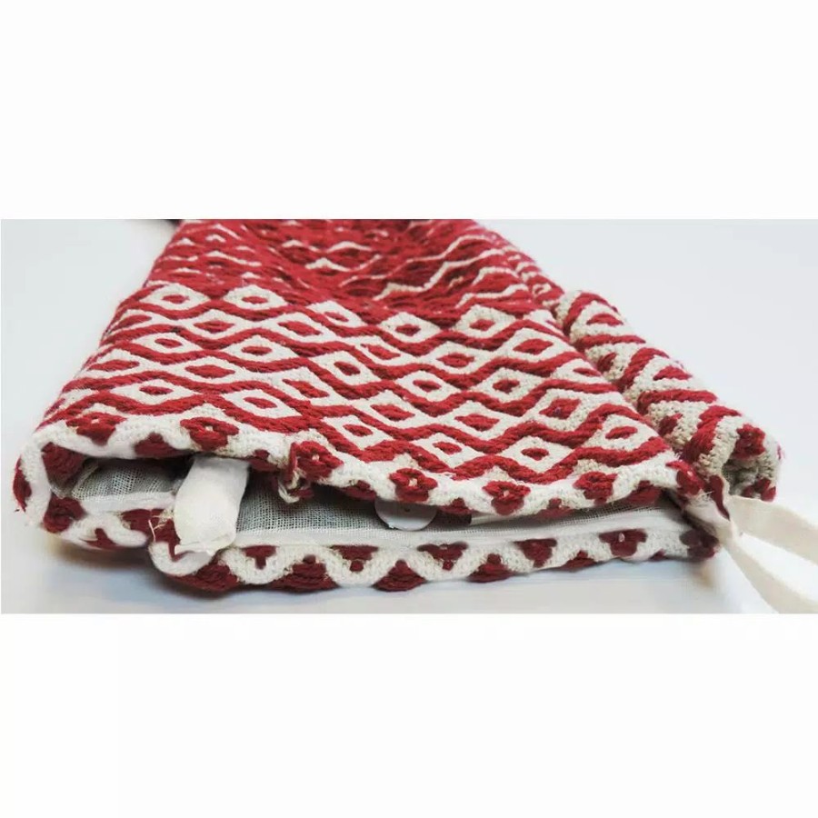 Indoor Christmas Decorations * | Lr Home 20 In. Cotton Red And White Chevron Christmas Stocking