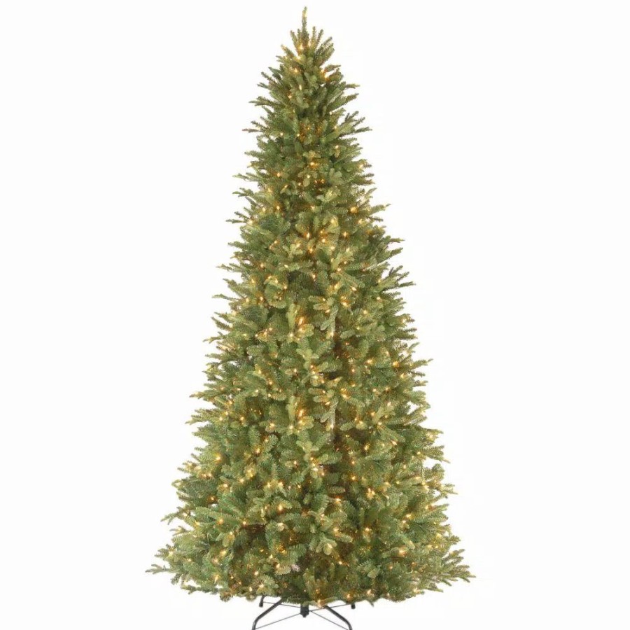 Christmas Trees * | National Tree Company 12 Ft. Feel Real Tiffany Fir Slim Hinged Artificial Christmas Tree With 1200 Clear Lights