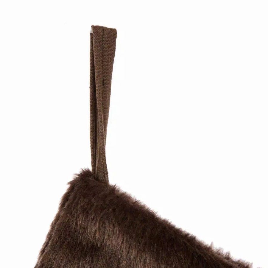 Indoor Christmas Decorations * | Glitzhome 20 In. L Christmas Stocking With Faux Fur Cuff