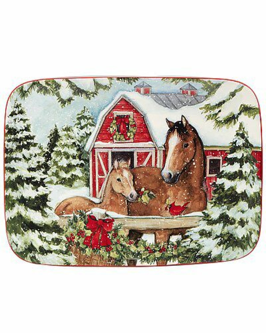 Kitchen & Dining Room * | Homestead Christmas Rectangular Platter Small