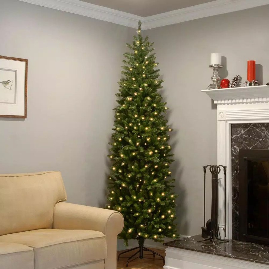 Christmas Trees * | National Tree Company 7.5 Ft. Kingswood Fir Pencil Artificial Christmas Tree With Clear Lights