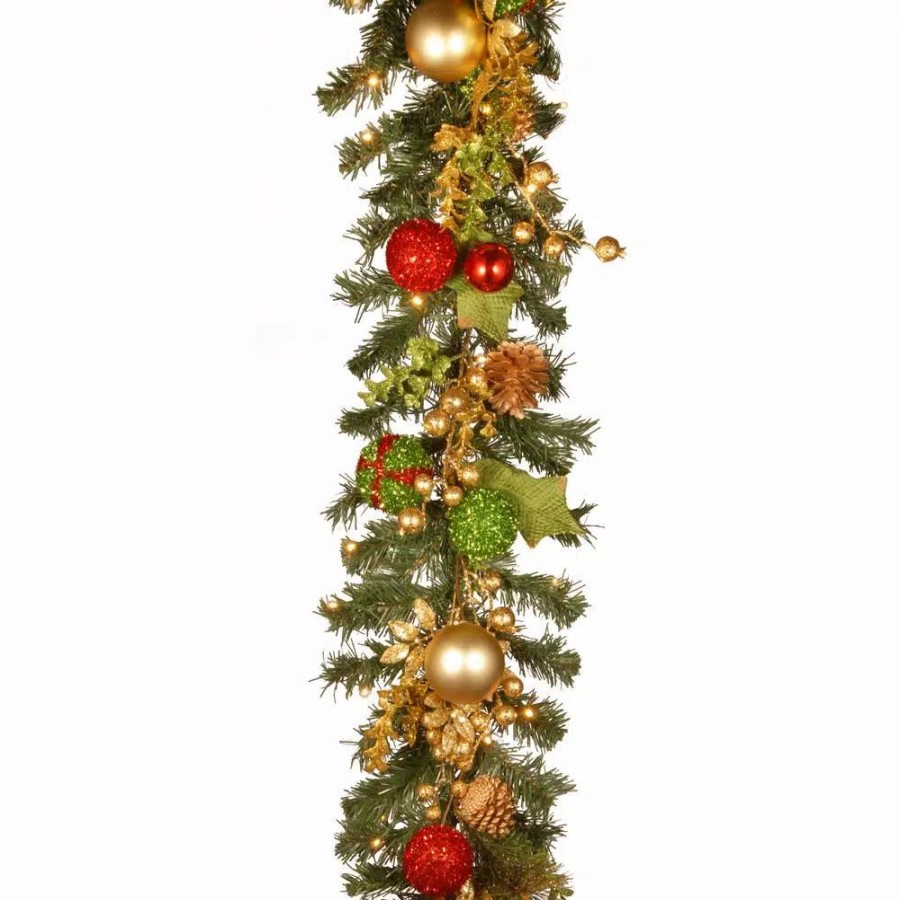 Christmas Greenery * | National Tree Company 30 In. Decorated Christmas Wreath With Battery Operated Led Lights