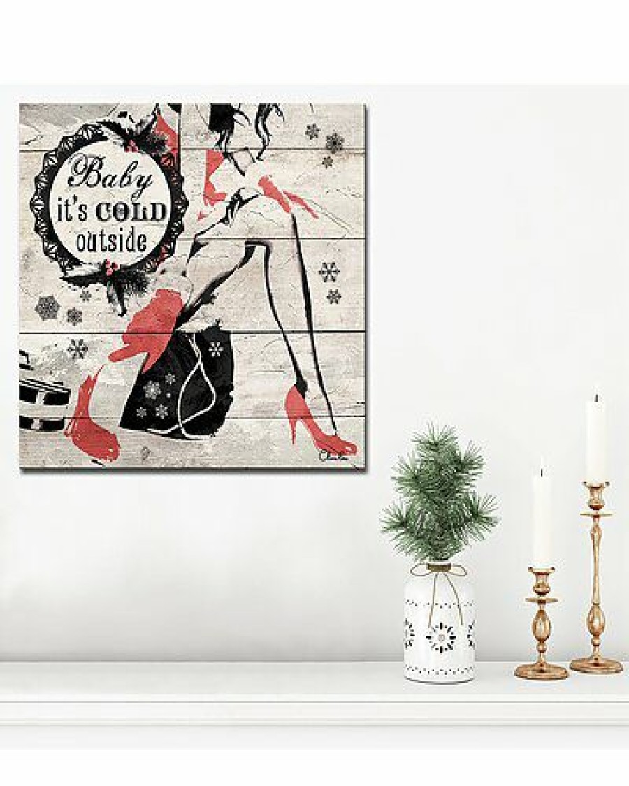 Mirrors & Wall Art * | Christmas Cold Out Wrapped Canvas Wall Art By Olivia Rose Home