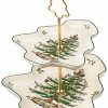 Kitchen & Dining Room * | Spode Christmas Tree Sculpted 2 Tier Server Home