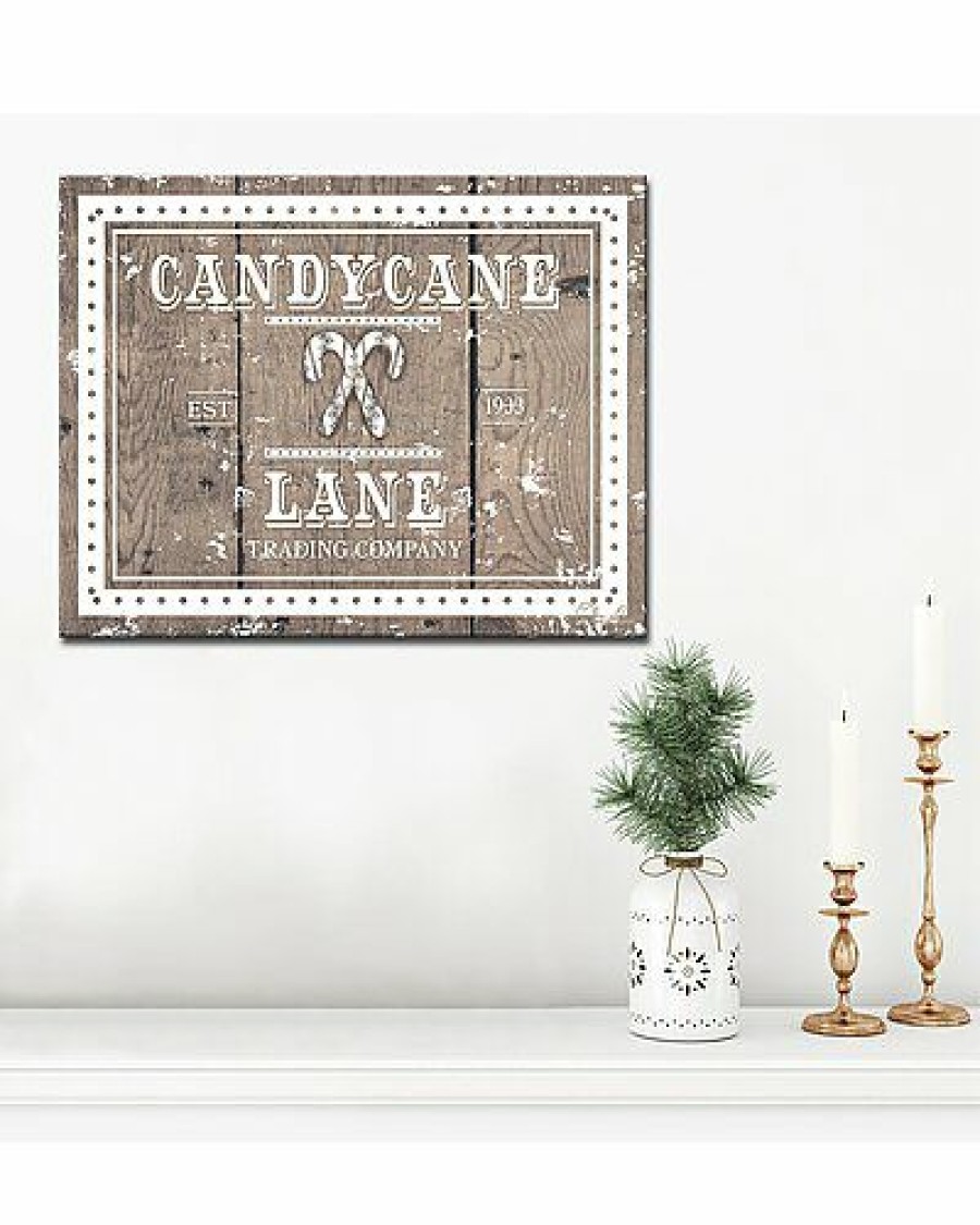 Mirrors & Wall Art * | Christmas Candycane Lane Wrapped Canvas Wall Art By Olivia Rose Home