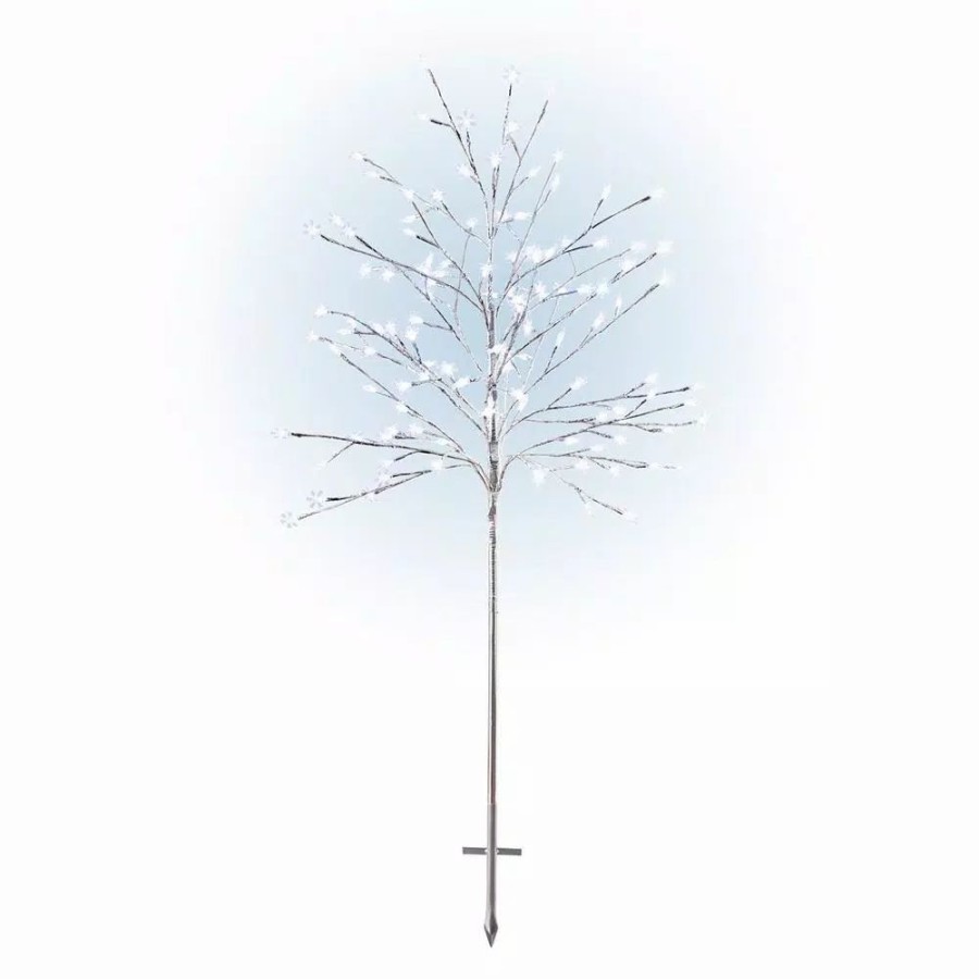 Christmas Trees * | Alpine Corporation 58 In. Tall Frosty Christmas Snowflake Tree With Cool White Led Lights