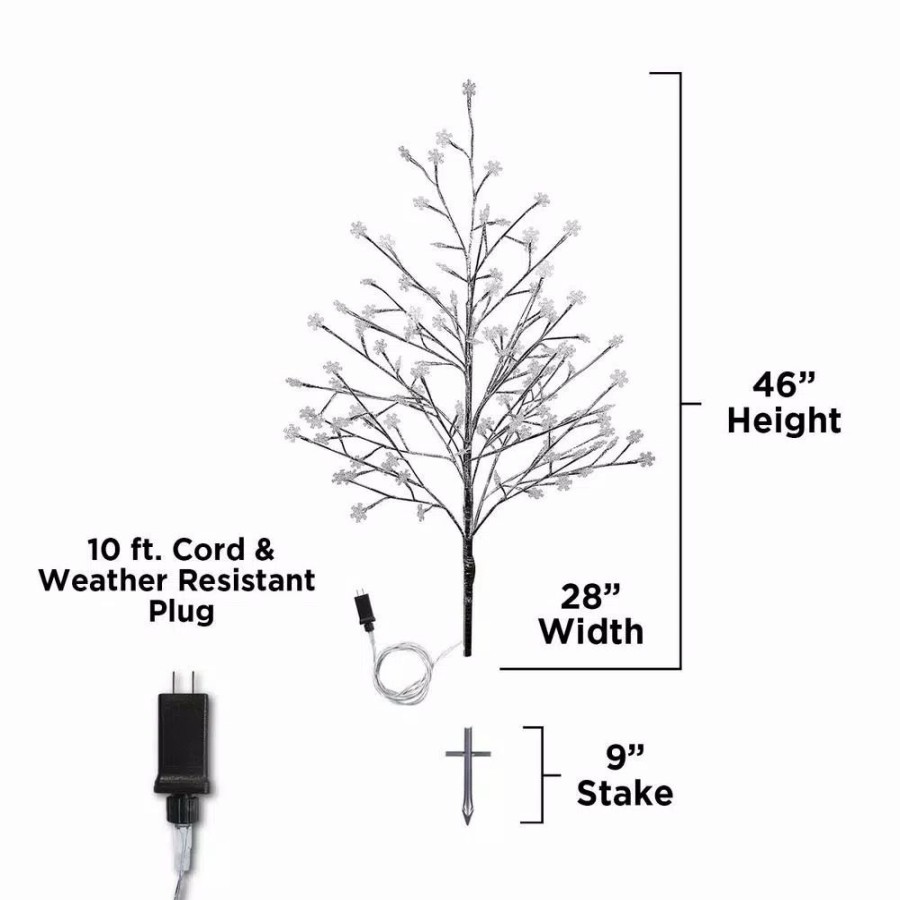 Christmas Trees * | Alpine Corporation 58 In. Tall Frosty Christmas Snowflake Tree With Cool White Led Lights