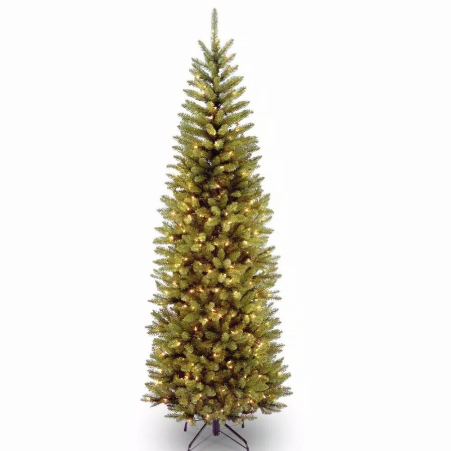 Christmas Trees * | National Tree Company 9 Ft. Kingswood Fir Pencil Artificial Christmas Tree With Clear Lights