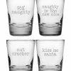 Kitchen & Dining Room * | T Of 4 Naughty Christmas Double Old Fashoined Glasses 13Oz Home