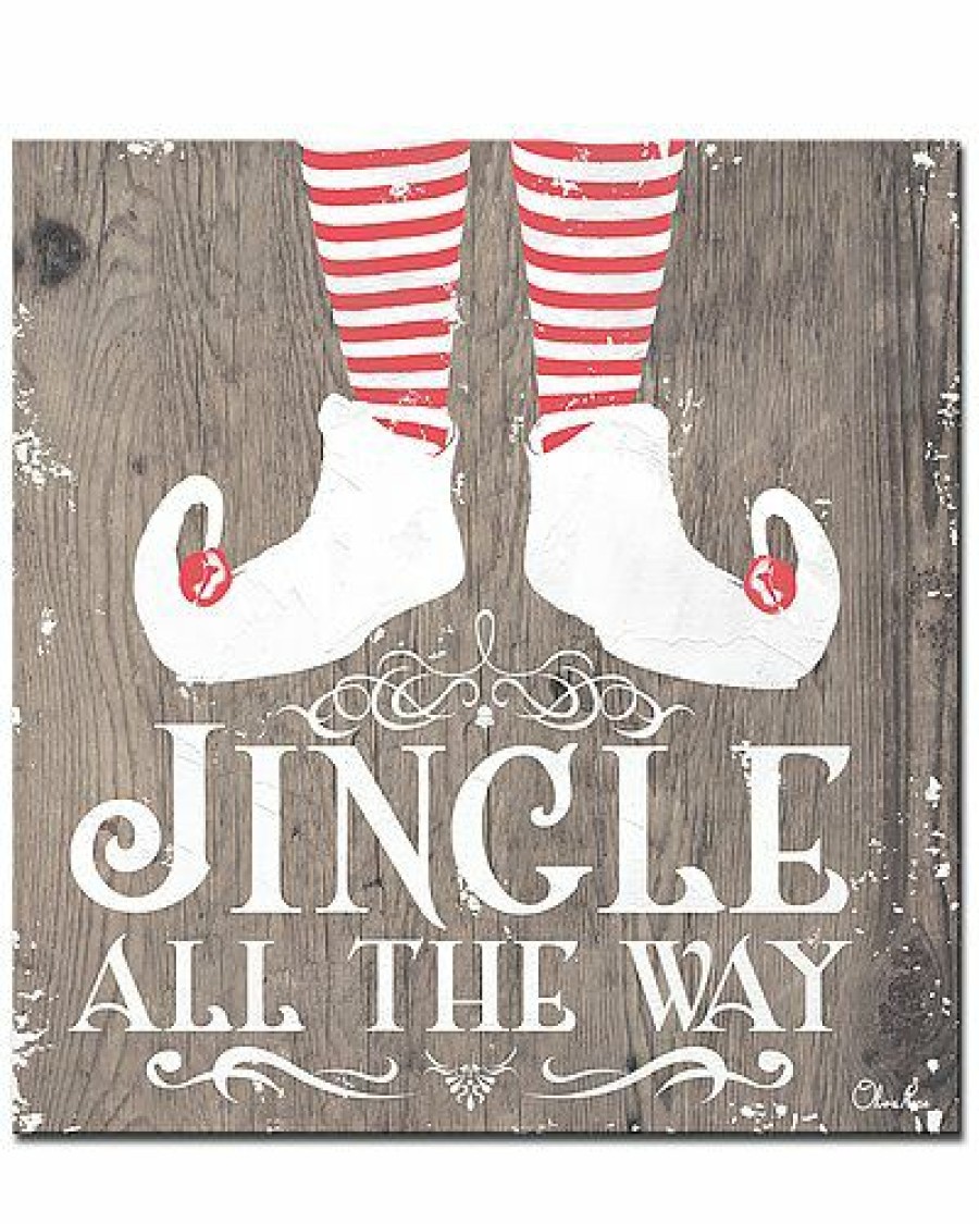 Mirrors & Wall Art * | Christmas Jingle All The Way Wrapped Canvas Wall Art By Olivia Rose Home