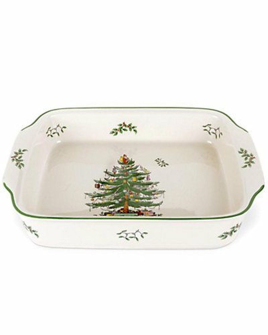 Kitchen & Dining Room * | Spode Christmas Tree Rectangular Handled Dish Home