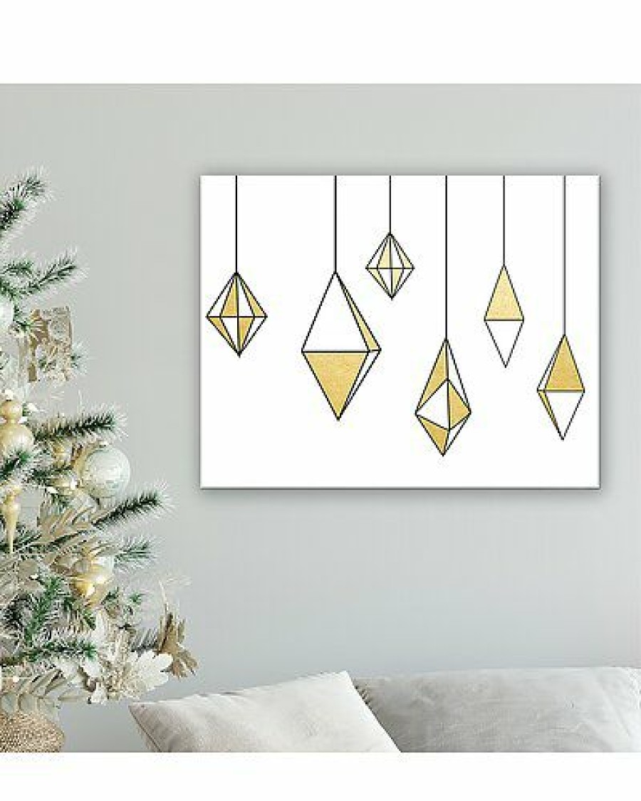 Mirrors & Wall Art * | Glam Dangles Wrapped Canvas Christmas Wall Art By Chichi Decor Home