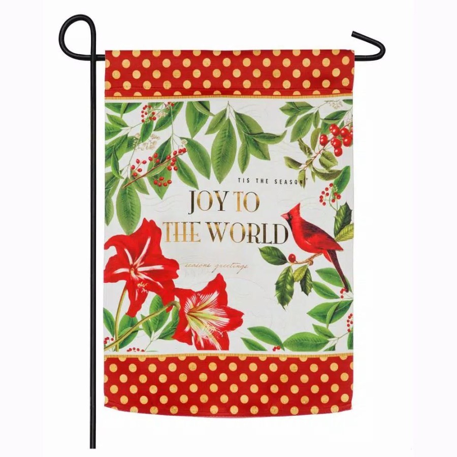 Outdoor Christmas Decorations * | Evergreen 18 In. X 12.5 In. Christmas Cardinal Garden Suede Flag