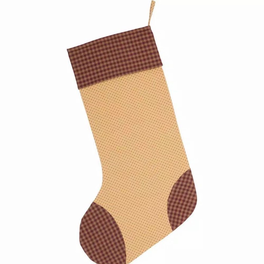 Indoor Christmas Decorations * | Vhc Brands 20 In. Cotton Sequoia Creme White Rustic Christmas Decor Stocking