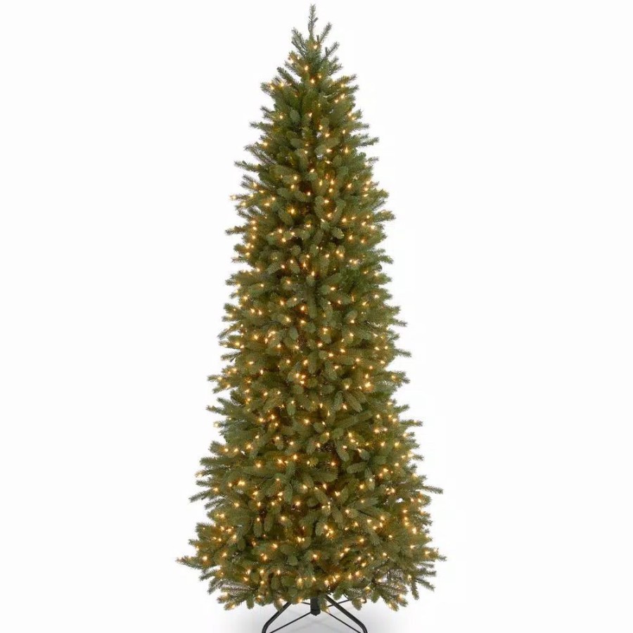 Christmas Trees * | National Tree Company 12 Ft. Jersey Fraser Fir Pencil Slim Artificial Christmas Tree With Clear Lights