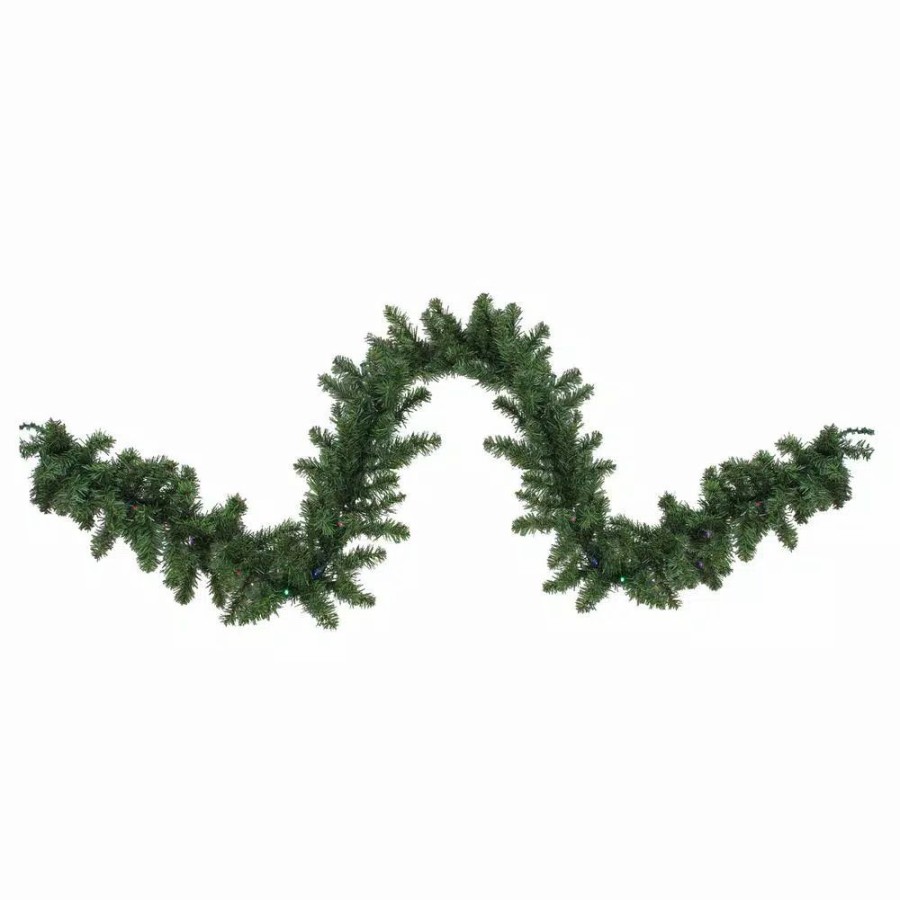 Christmas Greenery * | Northlight 9 Ft. X 10 In. B/O Pre-Lit Led Canadian Pine Artificial Christmas Garland With Multi-Lights