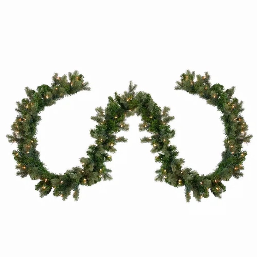 Christmas Greenery * | Northlight 108 In. Pre-Lit Savannah Spruce Artificial Christmas Garland With Clear Lights