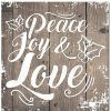 Mirrors & Wall Art * | Christmas Peace Joy Love Wrapped Canvas Wall Art By Olivia Rose Home