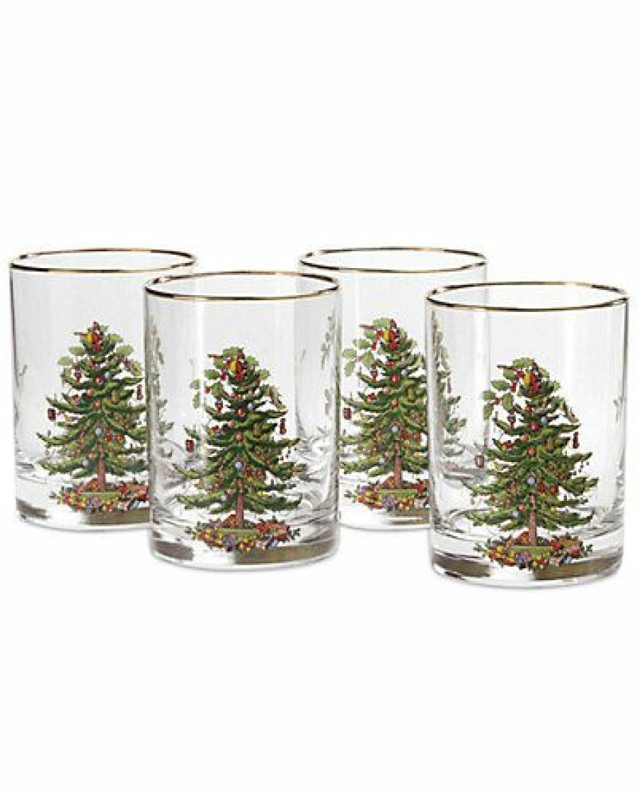 Kitchen & Dining Room * | Spode Christmas Tree Set Of 4 Double Old Fashioneds Home