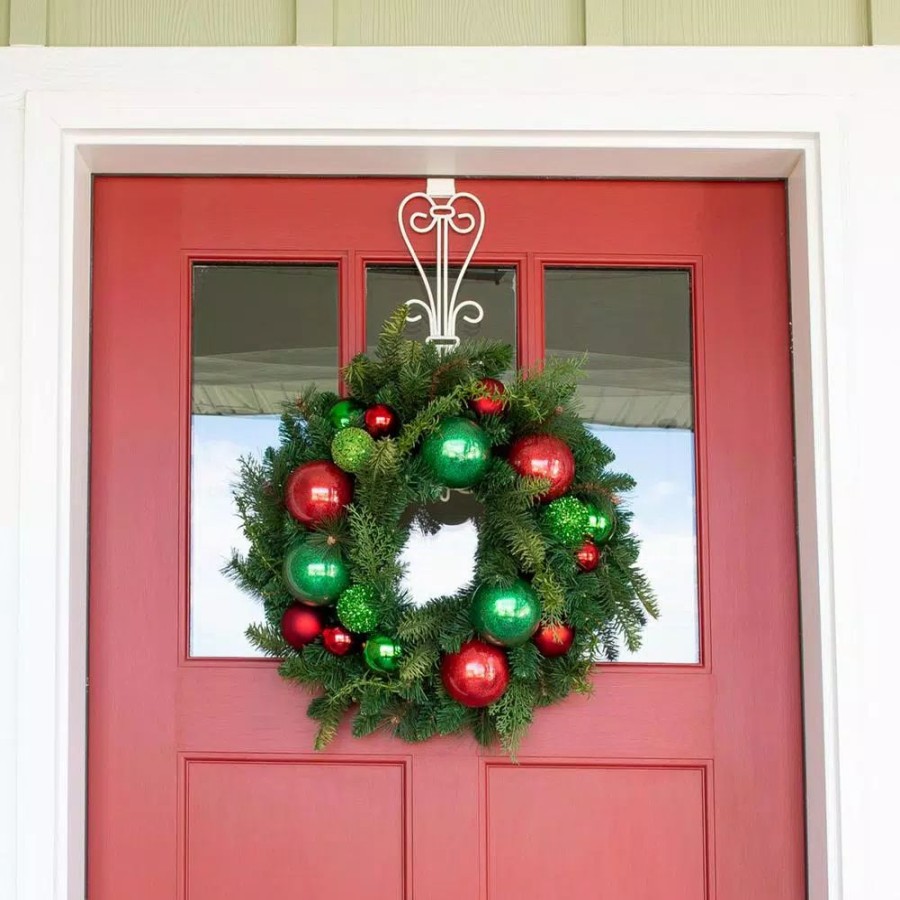 Christmas Greenery * | Village Lighting Company 24 In. Red And Green Christmas Cheer Wreath