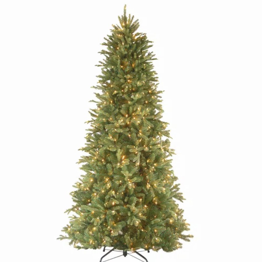 Christmas Trees * | National Tree Company 7-1/2 Ft. Feel Real Tiffany Fir Slim Hinged Artificial Christmas Tree With 600 Clear Lights