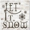 Mirrors & Wall Art * | Christmas Let It Snow Wrapped Canvas Wall Art By Olivia Rose Home