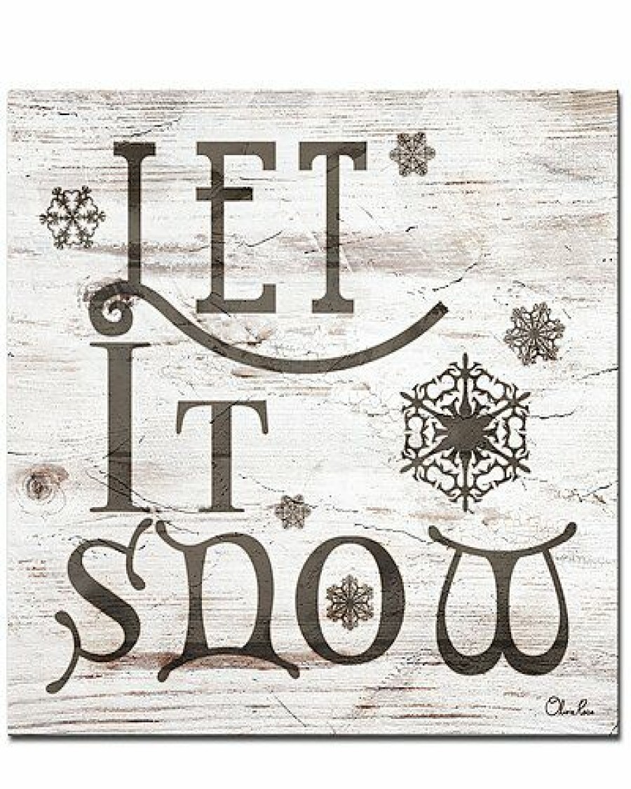 Mirrors & Wall Art * | Christmas Let It Snow Wrapped Canvas Wall Art By Olivia Rose Home