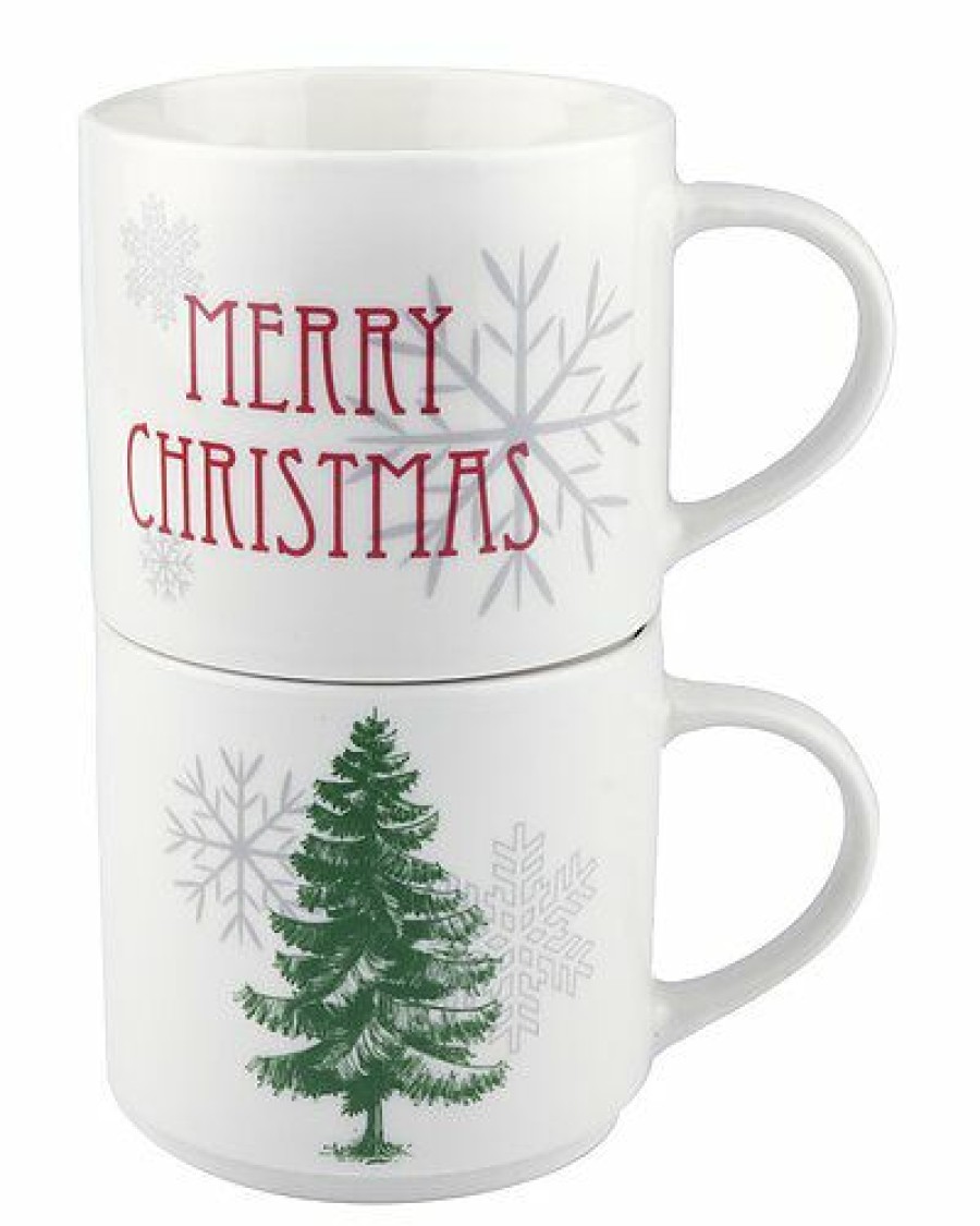 Kitchen & Dining Room * | Merry Christmas Stacking Mugs (Set Of 2) Home