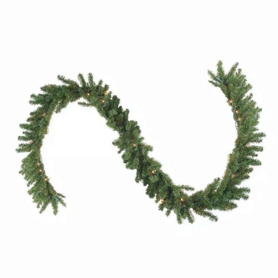 Christmas Greenery * | Northlight 9 Ft. X 12 In. Pre-Lit Canadian Pine Artificial Christmas Garland With Clear Lights