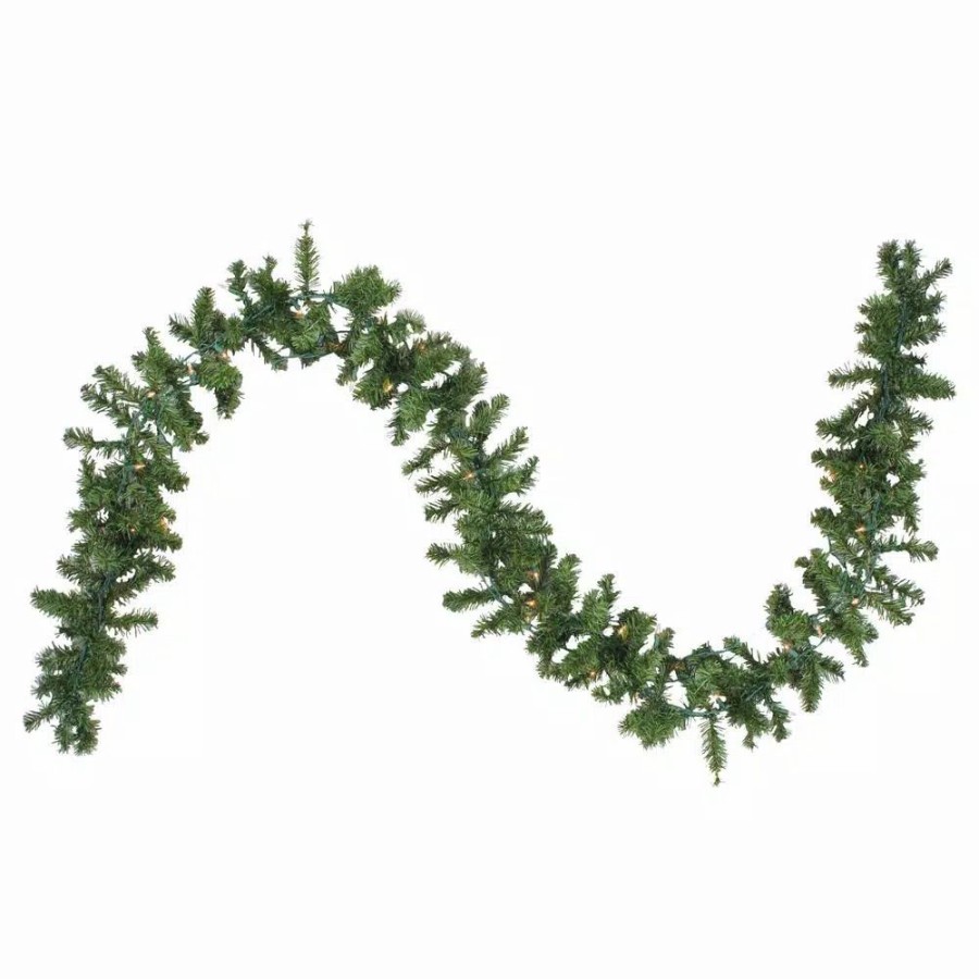 Christmas Greenery * | Northlight 9 Ft. X 8 In. Pre-Lit Canadian Pine Artificial Christmas Garland With Clear Lights