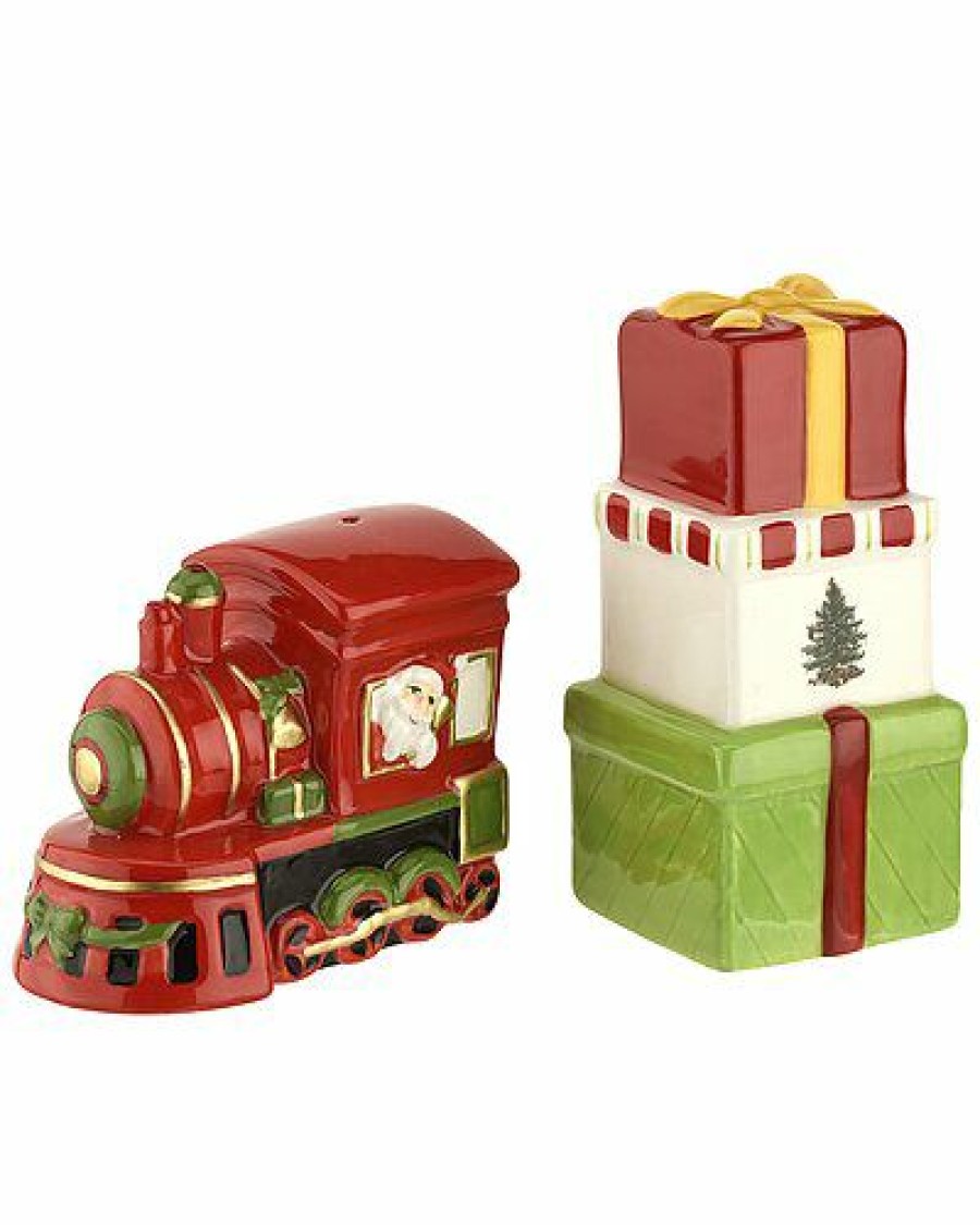 Kitchen & Dining Room * | Spode Christmas Tree 2Pc Train Salt And Pepper Set Home