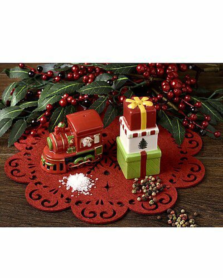 Kitchen & Dining Room * | Spode Christmas Tree 2Pc Train Salt And Pepper Set Home