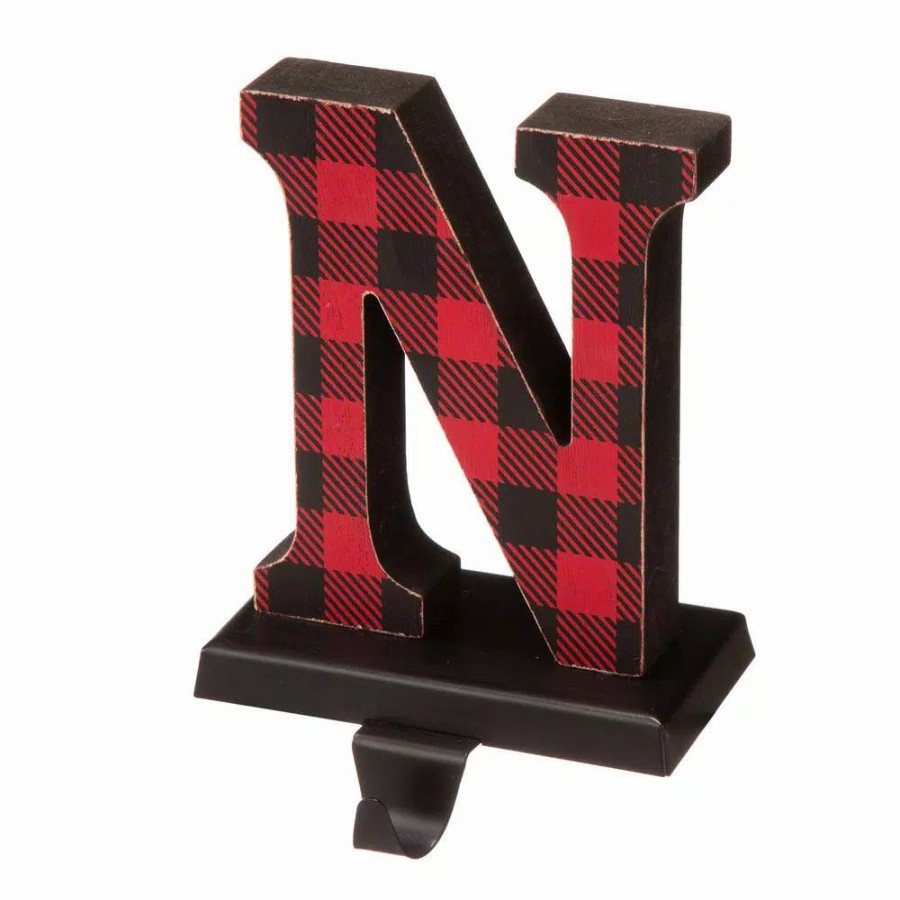 Indoor Christmas Decorations * | Glitzhome Wooden/Metal Noel Christmas Stocking Holder (Set Of 4)