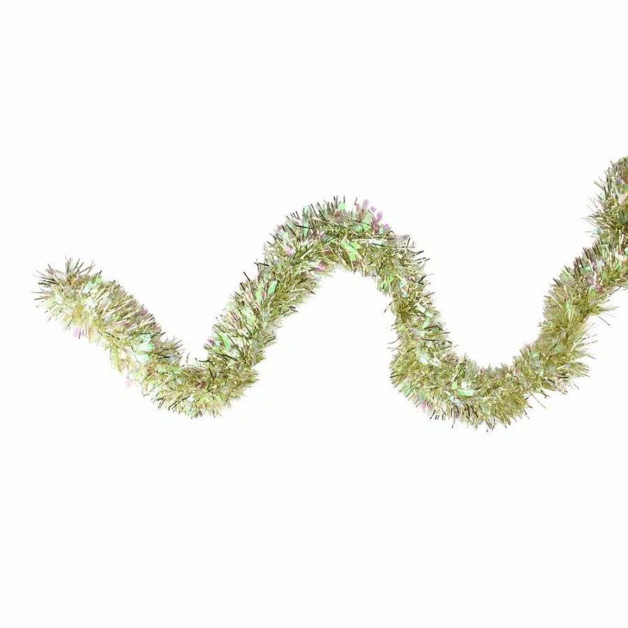 Christmas Greenery * | Northlight 12 Ft. Unlit Starburst Iridescent And Gold Christmas Tinsel Garland