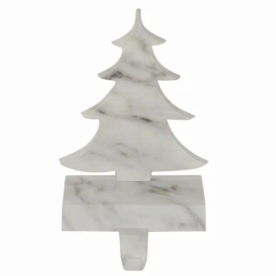 Indoor Christmas Decorations * | Northlight 8 In. Black And White Marbled Tree Christmas Stocking Holder