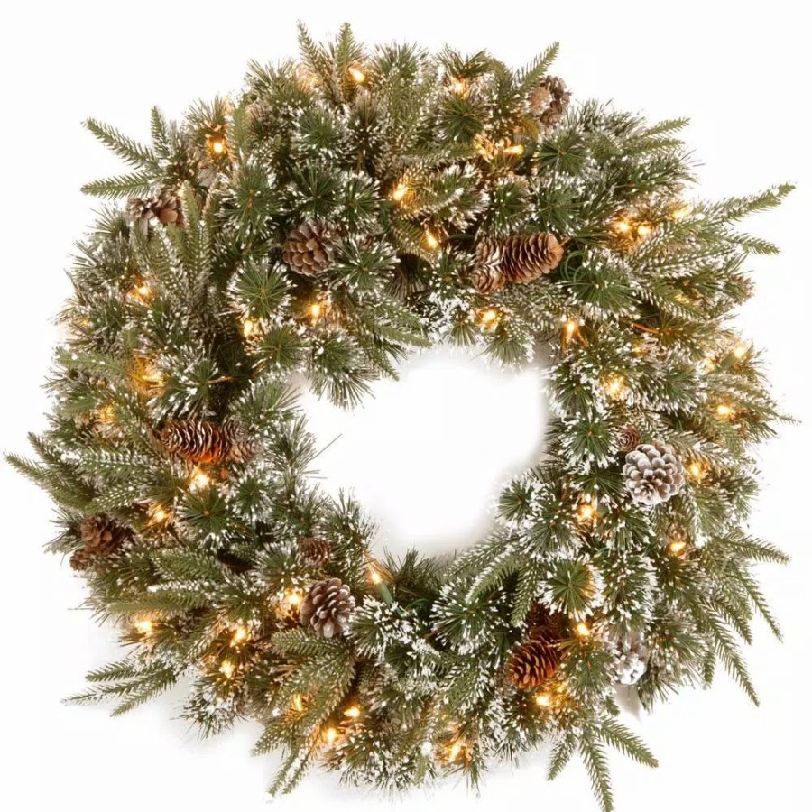 Christmas Greenery * | National Tree Company 24 In. Liberty Pine Artificial Christmas Wreath With Clear Lights