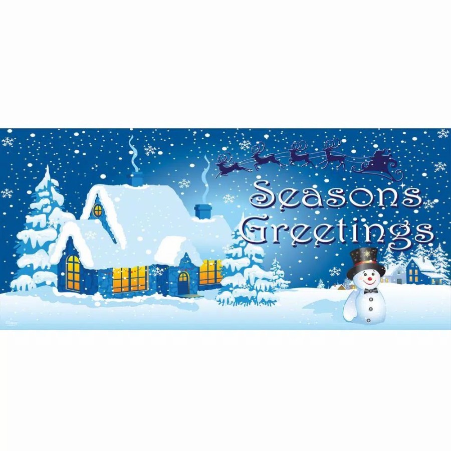 Outdoor Christmas Decorations * | My Door Decor 7 Ft. X 16 Ft. Winter Wonderland Christmas Garage Door Decor Mural For Double Car Garage