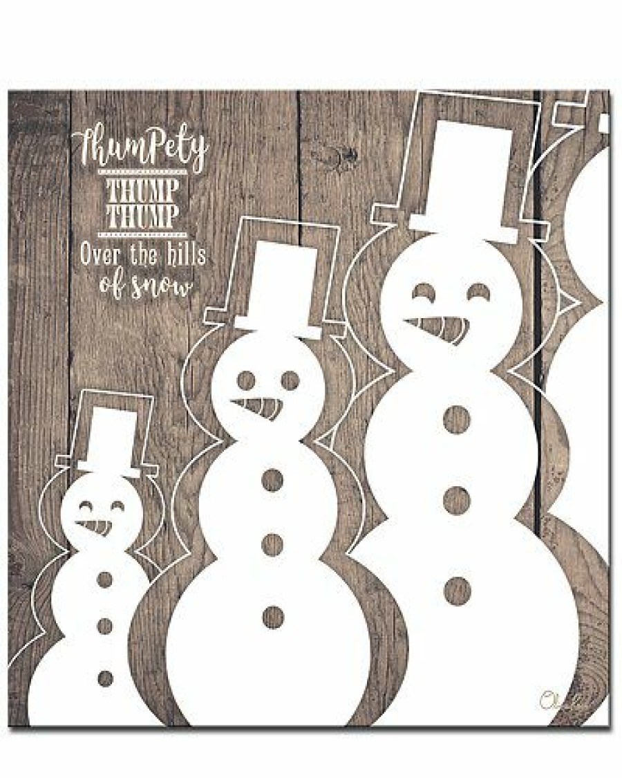 Mirrors & Wall Art * | Christmas Snowman Wrapped Canvas Wall Art By Olivia Rose Home