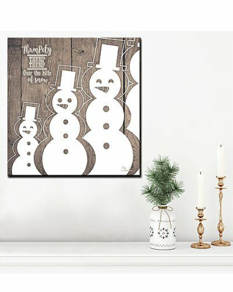 Mirrors & Wall Art * | Christmas Snowman Wrapped Canvas Wall Art By Olivia Rose Home