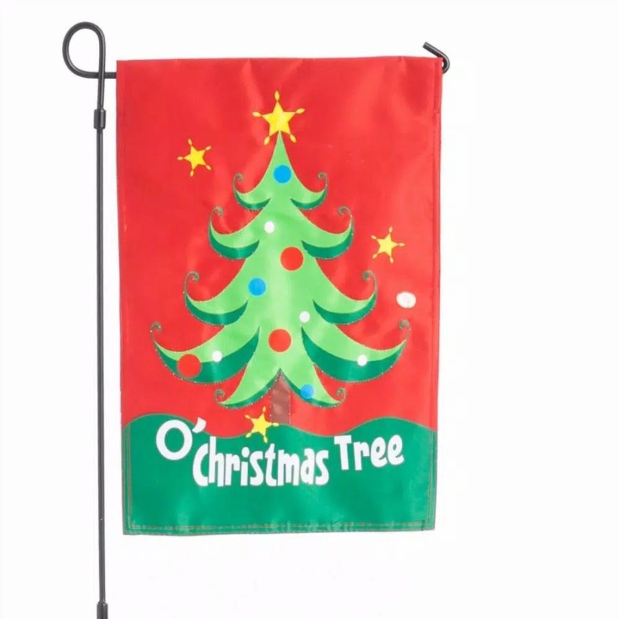 Outdoor Christmas Decorations * | Evergreen 18 In. X 12.5 In. O' Christmas Tree Evernote Flag