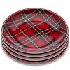 Kitchen & Dining Room * | Set Of 4 Christmas Plaid Small Plates Home