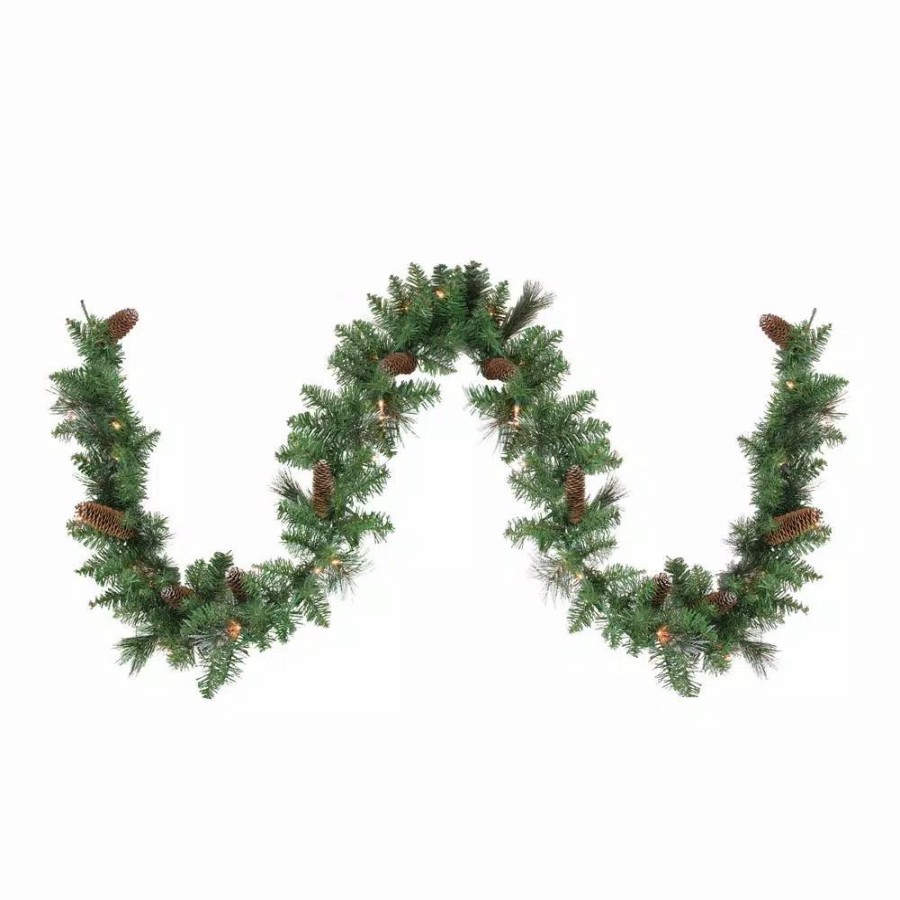 Christmas Greenery * | Northlight 9 Ft. X 10 In. Pre-Lit Yorkville Pine Artificial Christmas Garland Clear Lights