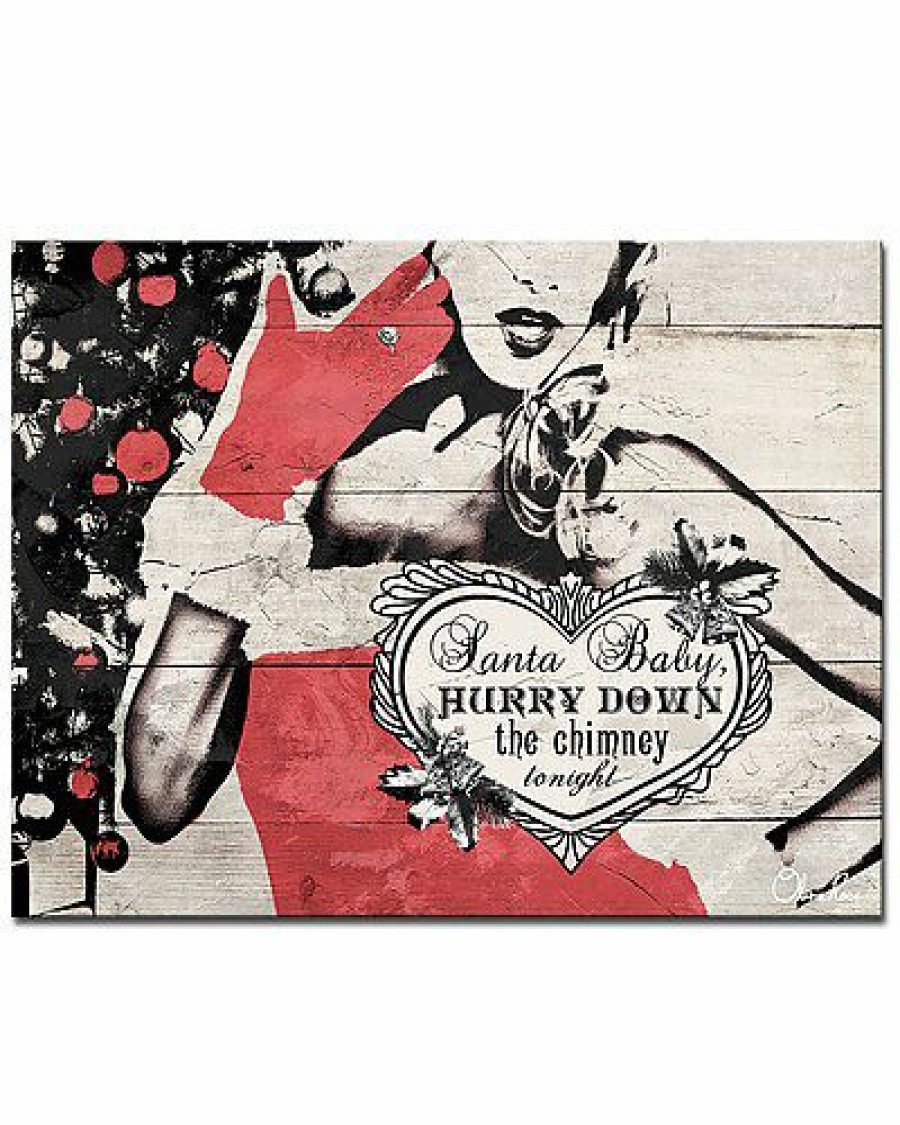 Mirrors & Wall Art * | Christmas Santa Baby Lady Wrapped Canvas Wall Art By Olivia Rose Home